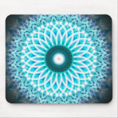 Blaues Lotus-NeonMandala Mousepad (Vorne)