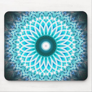 Blaues Lotus-NeonMandala Mousepad