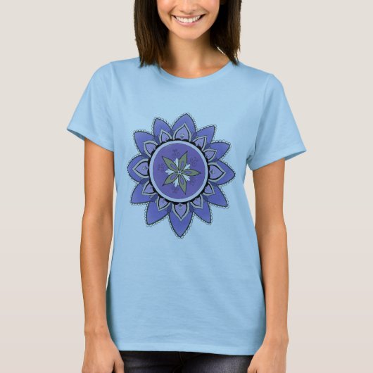 Blaues Lotus-Unterhemd-Behälter T-Shirt (Vorderseite)