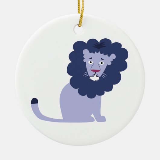 Blaues Löweblau Keramikornament (Vorne)