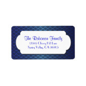 Blaues Lüftermuster mit weißem Rahmen Adressaufkleber (Vorne)