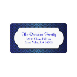 Blaues Lüftermuster mit weißem Rahmen Adressaufkleber