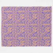 Blaues Luminous-Netz mit Blume 02b LOrange BG Fleecedecke (Vorderseite (Horizontal))