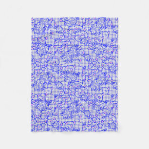 Blaues Luminous-Netz mit Blume 02b Offwhite BG Fleecedecke