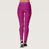 Blaues Luminous-Netz mit Blume 02b Red BG Leggings (Rückseite)