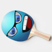 Blaues lustiges Gesichts-Tischtennis-Paddel Tischtennis Schläger (Seitenansicht)