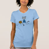 Blaues Mädchen-Basketball-Shirt T-Shirt (Vorderseite)