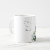 Blaues Mädchen mit blau-weißen Blumen Kaffeetasse (Vorderseite Links)