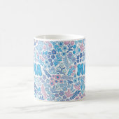 Blaues Mama Boho Blumenmuster Muttertag Kaffeetasse (Mittel)