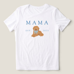 Blaues Mama Golden Doodle Welpen Geburtstag Tri-Blend Shirt