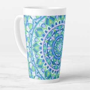 Blaues Mandala Boho Spirituelles Geometrisches Mus Milchtasse