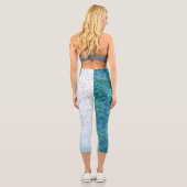 Blaues Mandala Capri Leggings (Rückseite)