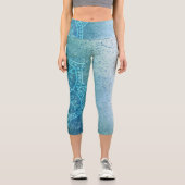 Blaues Mandala Capri Leggings (Vorderseite)