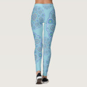 Blaues Mandala-Design Leggings (Rückseite)