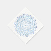 Blaues Mandala editierbare erste Papier Serviette (Ecke)