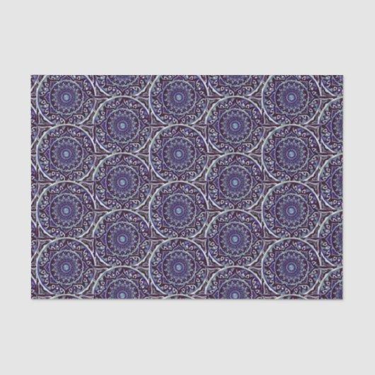 Blaues Mandala für Entkundung Seidenpapier (Vorderseite)