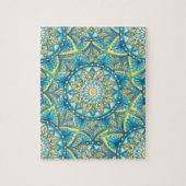 Blaues Mandala Gelbes Türkismuster Puzzle (Vertikal)