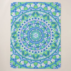 Blaues Mandala Gemütliches Boho Spirituelles Geome Sherpadecke