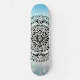 Blaues Mandala Geometrisches Abstraktes Muster Skateboard