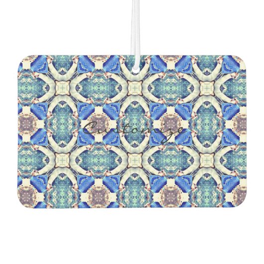 Blaues Mandala-Herz Muster Thunder_Cove Autolufterfrischer (Vorderseite)