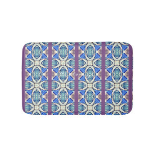 Blaues Mandala-Herz Muster Thunder_Cove Badematte