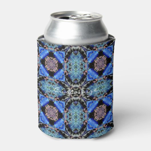 Blaues Mandala-Herz Muster Thunder_Cove Dosenkühler (Kanne Vorderseite)