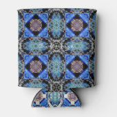 Blaues Mandala-Herz Muster Thunder_Cove Dosenkühler (Vorderseite)