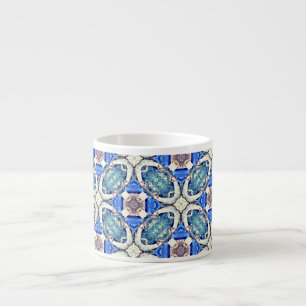 Blaues Mandala-Herz Muster Thunder_Cove Espressotasse