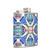 Blaues Mandala-Herz Muster Thunder_Cove Flachmann (Rechts)
