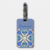 Blaues Mandala-Herz Muster Thunder_Cove Gepäckanhänger (Rückseite vertikal)