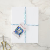 Blaues Mandala-Herz Muster Thunder_Cove Geschenkanhänger (Mit Garn)