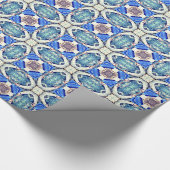 Blaues Mandala-Herz Muster Thunder_Cove Geschenkpapier (Ecke)