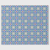 Blaues Mandala-Herz Muster Thunder_Cove Geschenkpapier (Flach)