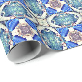 Blaues Mandala-Herz Muster Thunder_Cove Geschenkpapier (Rolleneckpunkt)