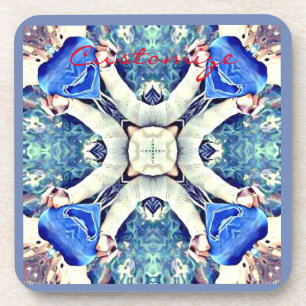 Blaues Mandala-Herz Muster Thunder_Cove Getränkeuntersetzer