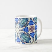 Blaues Mandala-Herz Muster Thunder_Cove Kaffeetasse (VorderseiteRechts)