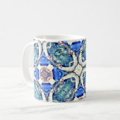 Blaues Mandala-Herz Muster Thunder_Cove Kaffeetasse (Vorderseite Links)