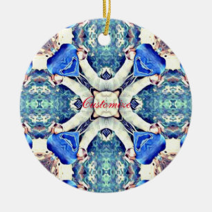 Blaues Mandala-Herz Muster Thunder_Cove Keramik Ornament