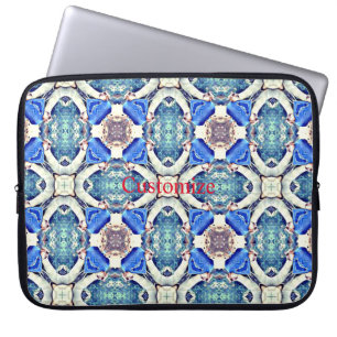 Blaues Mandala-Herz Muster Thunder_Cove Laptopschutzhülle