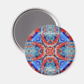 Blaues Mandala-Herz Muster Thunder_Cove Magnet (Vorderseite/Rückseite)