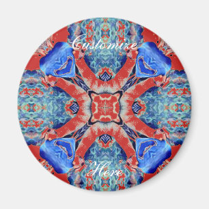 Blaues Mandala-Herz Muster Thunder_Cove Magnet