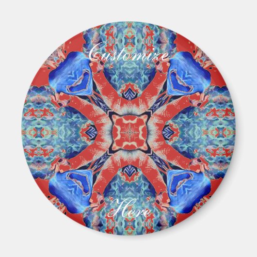 Blaues Mandala-Herz Muster Thunder_Cove Magnet (Vorne)