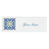 Blaues Mandala-Herz Muster Thunder_Cove Namenschild (Vorderseite)