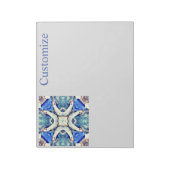 Blaues Mandala-Herz Muster Thunder_Cove Notizblock (Rotiert)