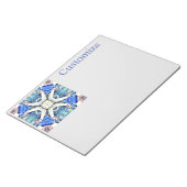 Blaues Mandala-Herz Muster Thunder_Cove Notizblock (angewinkelt)