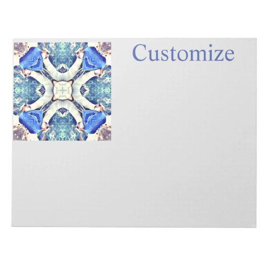 Blaues Mandala-Herz Muster Thunder_Cove Notizblock (Vorderseite)