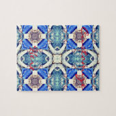 Blaues Mandala-Herz Muster Thunder_Cove Puzzle (Horizontal)