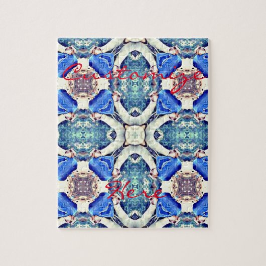 Blaues Mandala-Herz Muster Thunder_Cove Puzzle (Vertikal)