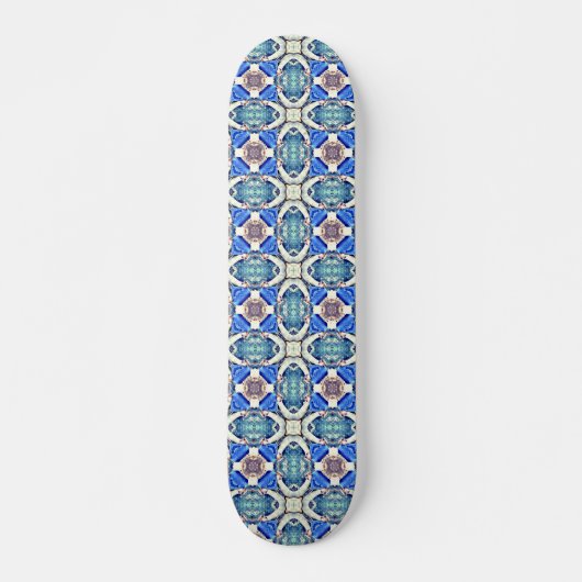 Blaues Mandala-Herz Muster Thunder_Cove Skateboard (Vorne)