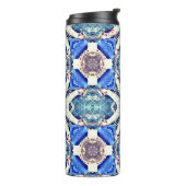 Blaues Mandala-Herz Muster Thunder_Cove Thermosbecher (Nach links gedreht)
